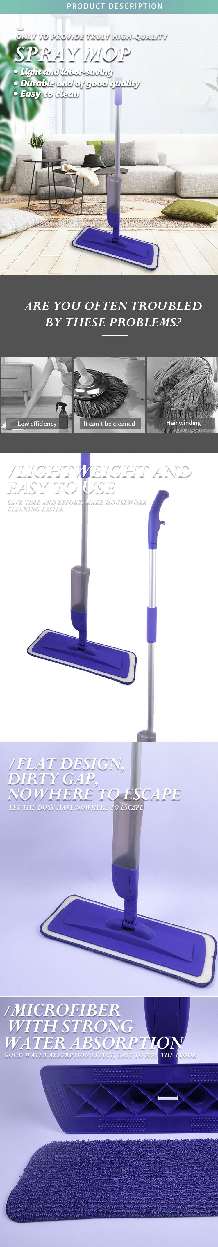 Purple water spray mop